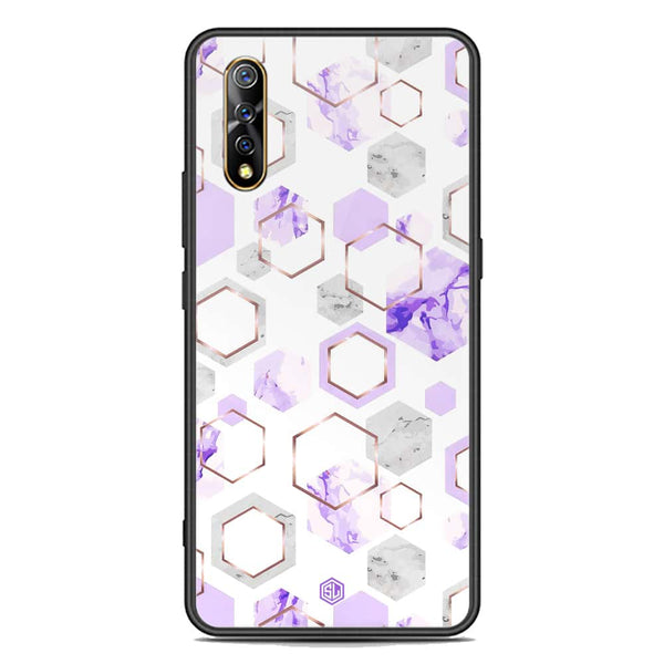Stylish Marble Series Soft Phone Case - Premium Glass Case - Design 5 - Vivo S1