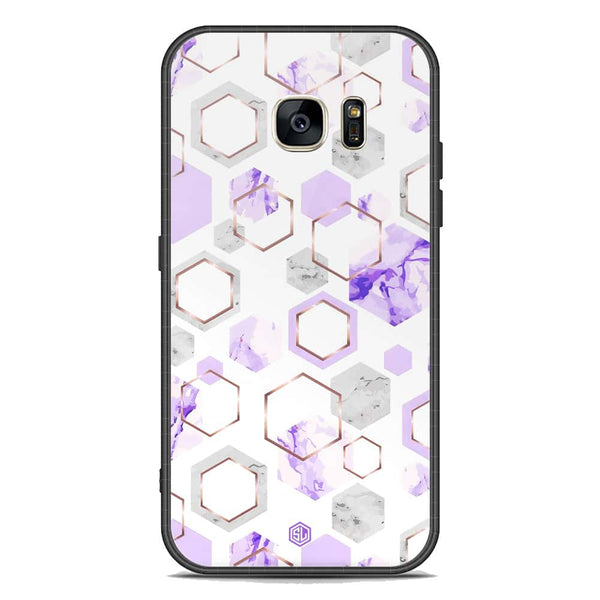 Stylish Marble Series Soft Phone Case - Premium Glass Case - Design 5 - Samsung Galaxy S7