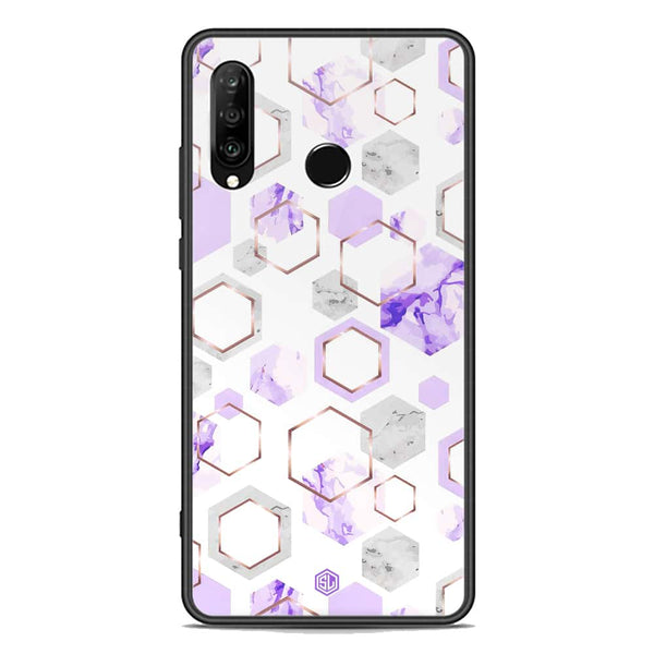 Stylish Marble Series Soft Phone Case - Premium Glass Case - Design 5 - Huawei P30 lite