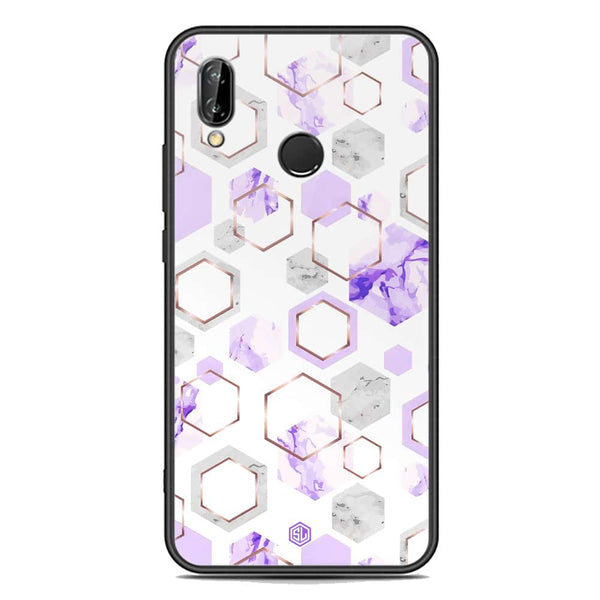 Stylish Marble Series Soft Phone Case - Premium Glass Case - Design 5 - Huawei P20 Lite