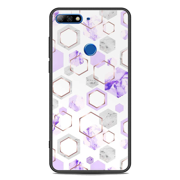Stylish Marble Series Soft Phone Case - Premium Glass Case - Design 5 - Huawei Honor 7C