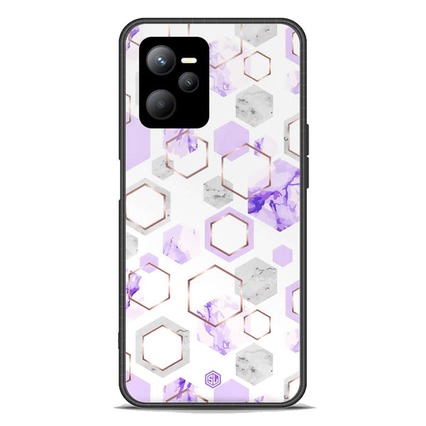 Stylish Marble Series Soft Phone Case - Premium Glass Case - Design 5 - Realme V25