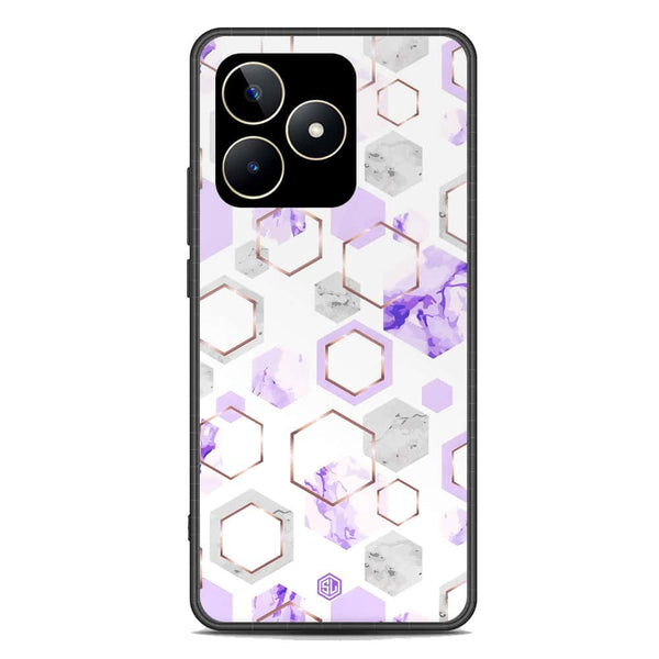 Stylish Marble Series Soft Phone Case - Premium Glass Case - Design 5 - Realme C53