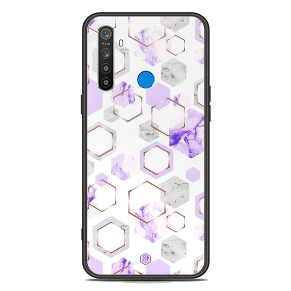 Stylish Marble Series Soft Phone Case - Premium Glass Case - Design 5 - Realme 5i