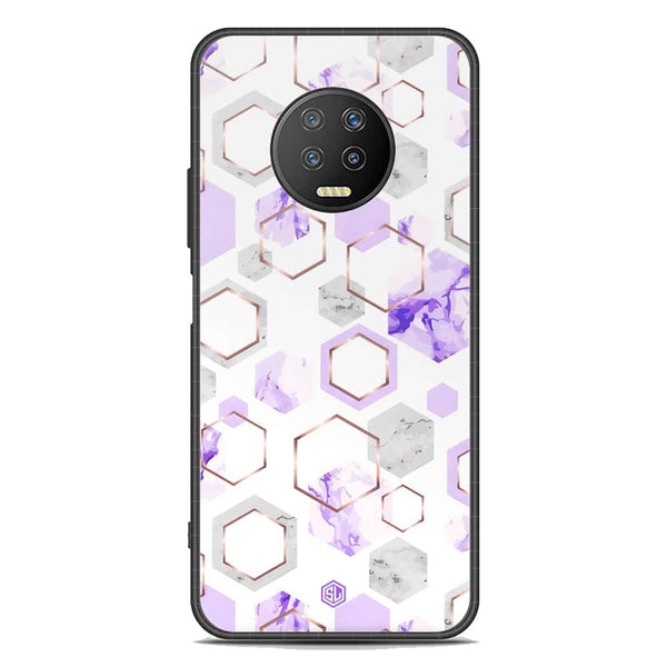 Stylish Marble Series Soft Phone Case - Premium Glass Case - Design 5 - Infinix Note 7