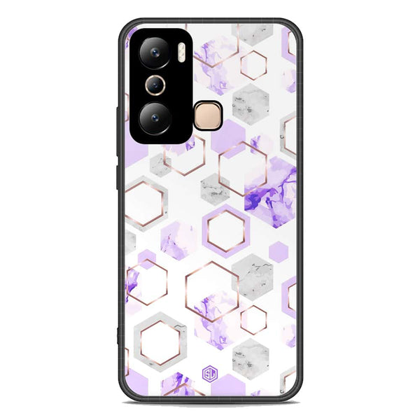 Stylish Marble Series Soft Phone Case - Premium Glass Case - Design 5 - Infinix Hot 20i