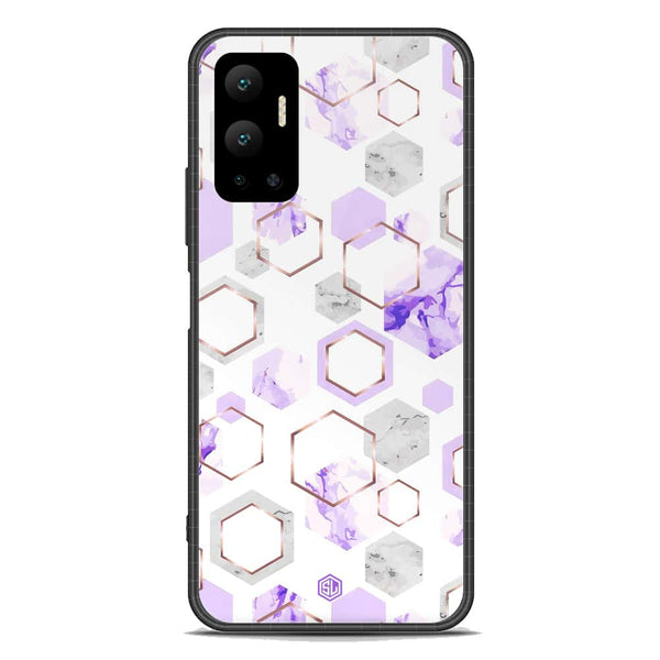 Stylish Marble Series Soft Phone Case - Premium Glass Case - Design 5 - Infinix Hot 12