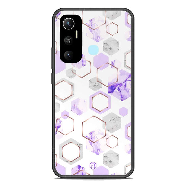 Stylish Marble Series Soft Phone Case - Premium Glass Case - Design 5 - Infinix Hot 11