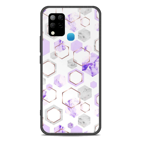Stylish Marble Series Soft Phone Case - Premium Glass Case - Design 5 - Infinix Hot 10S