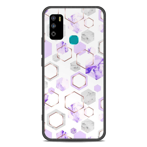 Stylish Marble Series Soft Phone Case - Premium Glass Case - Design 5 - Infinix Hot 9 Play