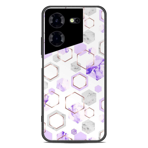 Stylish Marble Series Soft Phone Case - Premium Glass Case - Design 5 - Tecno Pova 5 Pro