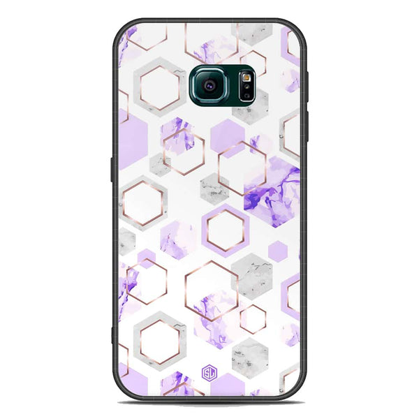 Stylish Marble Series Soft Phone Case - Acrylic Case - Design 5 - - Samsung Galaxy S6 Edge Plus