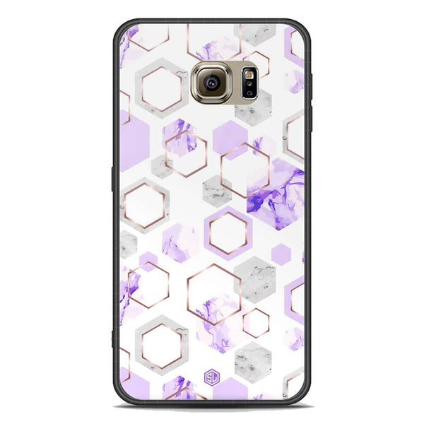 Stylish Marble Series Soft Phone Case - Acrylic Case - Design 5 - - Samsung Galaxy S6