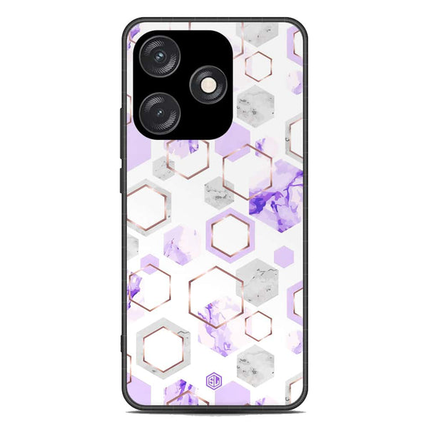 Stylish Marble Series Soft Phone Case - Metal Case - Design 5 - Tecno Spark 10C