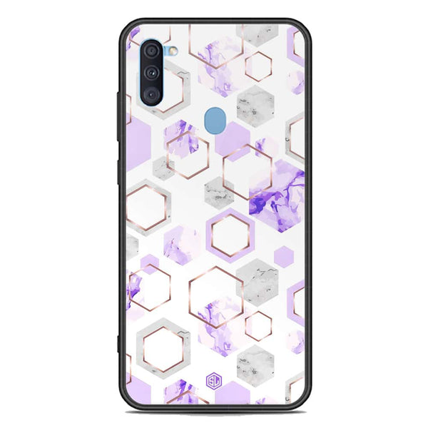 Stylish Marble Series Soft Phone Case - Premium Glass Case - Design 5 - Samsung Galaxy M11