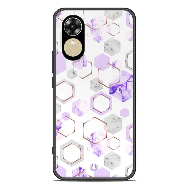 Stylish Marble Series Soft Phone Case - Premium Glass Case - Design 5 - Oppo A17k